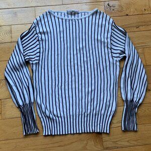 Cleo Striped Lightweight Sweater | Women’s XS | Puff Sleeve Knit Top